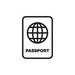 Passport icon. International passport line icon. Travel and vacations symbol illustration