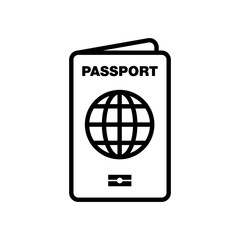 Passport icon. Travel, Boarding, Airport, Document symbol illustration. Summer vacations and tourist illustration.