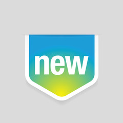 New label ribbon vector blue