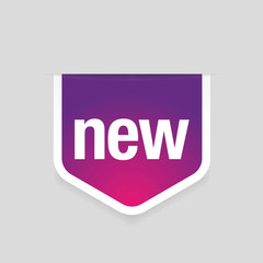 New label ribbon vector purple