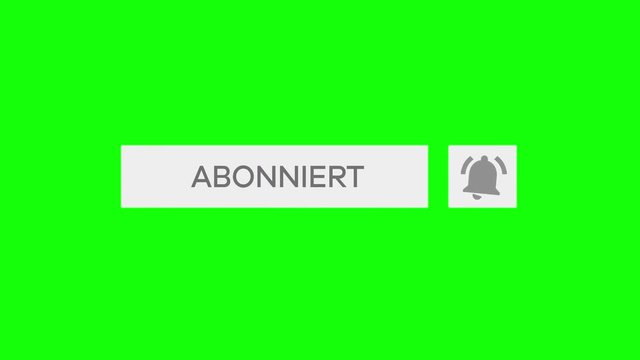 Youtube Mouse Clicking a Subscribe Button and Bell Notification with chroma key green background - German