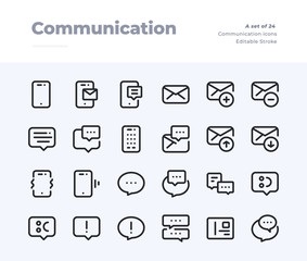Phone and Communication Line Icons. Material design pixel perfect icon. Editable Stroke. 32x32 Pixel Perfect icon