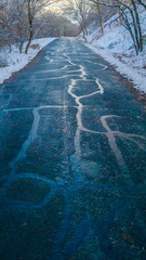 Vertical Road on snowy mountain in Salt Lake City