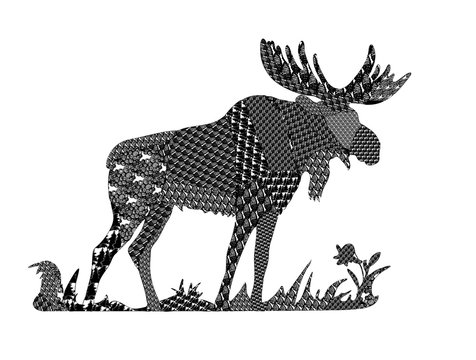 moose image in Zen art style
