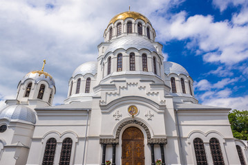 Fototapeta premium St Alexander Nevsky Cathedral in Kamianets Podilskyi, Ukraine