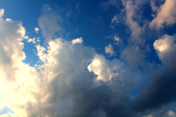 Beautiful thunderclouds. Close-up. Background. Landscape.