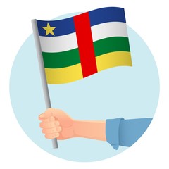 Central African Republic flag in hand icon