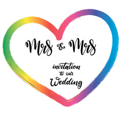 Lgbt pride lettering for gay marriage