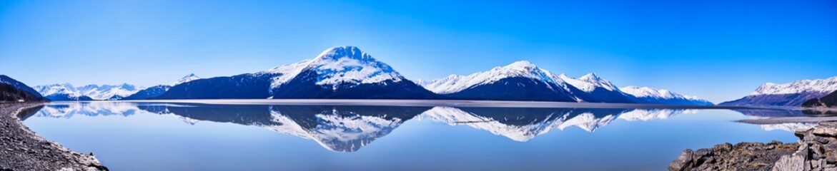 Mountain reflections in a lake