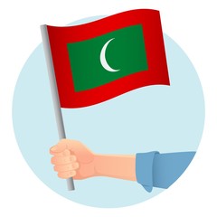 Maldives flag in hand icon