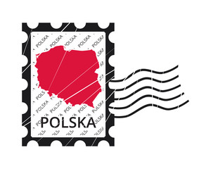 Znaczek pocztowy POLSKA - obrazy, fototapety, plakaty