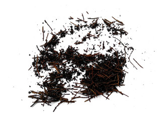 Fototapeta premium Pile soil isolated on white background. Soil dune with clipping path. Soil from coconut tree.