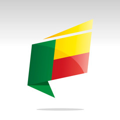New abstract Benin flag origami logo icon button label vector