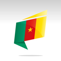 New abstract Cameroon flag origami logo icon button label vector
