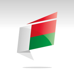 New abstract Madagascar flag origami logo icon button label vector