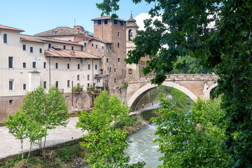 Fototapeta premium Tiber island - Tevere river - Rome - Italy