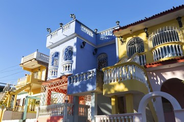 Colorful Residential Private House Buildings in Trinidad Cuba. Typically owned by wealthy Cubans...