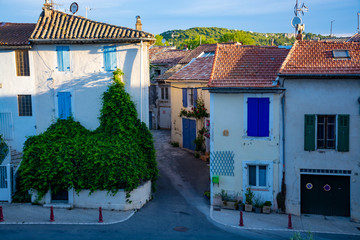 View on traditional and medieval houses in Provence, South of France, vacation and tourist destination