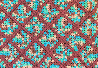 background texture-colorful homemade crocheted afghan blanket pattern