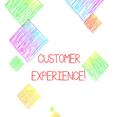 Writing note showing Customer Experience. Business concept for product of interaction between organization and buyer