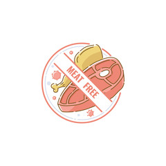 Fototapeta premium Icon for meat free healthy vegan and vegetarian food.
