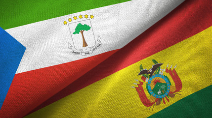 Equatorial Guinea and Bolivia two flags textile cloth, fabric texture 