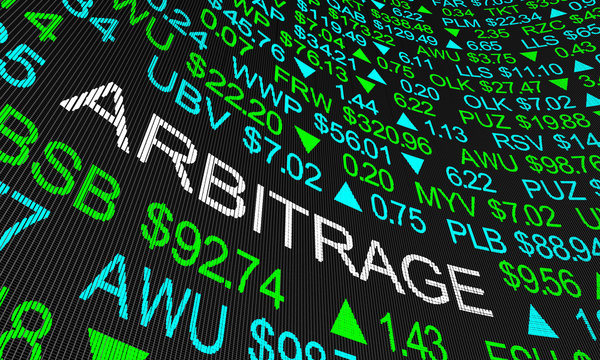 Arbitrage Stock Price Difference Profit Market Selling 3d Illustration