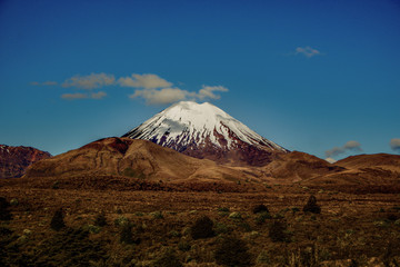Fototapeta premium Aerial view of volcano teide, Mount Doom, Lord of the rings scene, Tongariro national park, north island, New Zealand