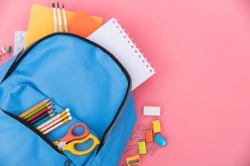 Blue bag backpack for education children