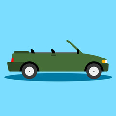 Car side view - Cabriolet, Convertible - Illustration