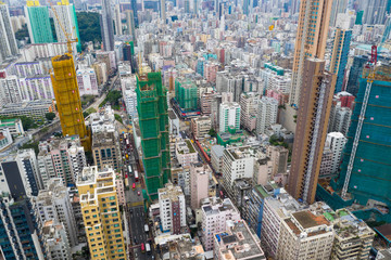 Top view of Hong Kong downtown