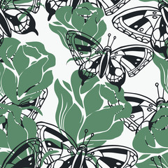 Beautiful seamless floral pattern background. 