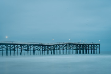 Fototapeta na wymiar Long exposure of the pier in Pacific Beach, San Diego, California