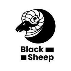 Black sheep logo vector illustration on the white background