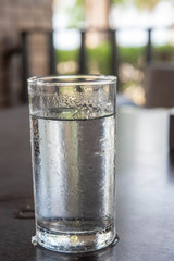 Water in glass, clean, safe and fresh.