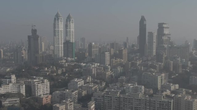 Mumbai aerial view, 4k ungraded flat