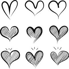 different graphic hearts illustration design