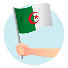 algeria flag in hand