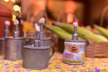 brazilian june party decoration with lamps, hoedown