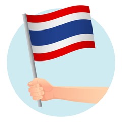 Thailand flag in hand