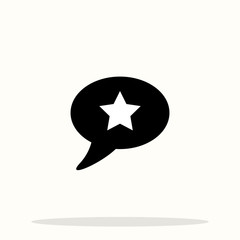 Star in speech bubble icon. linear style sign for mobile concept and web design. Message rating simple line vector icon. Symbol, logo illustration. Pixel perfect vector graphics eps10