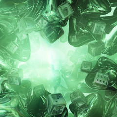 Dice Green Reflection Light