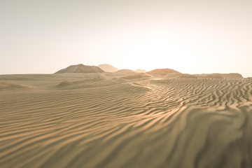 Fototapeta na wymiar 3d rendering, the wide desert, with stripes shapes.