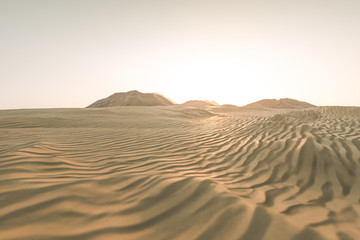 Fototapeta na wymiar 3d rendering, the wide desert, with stripes shapes.