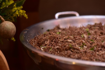 shredded sun-dried meat, sun-dried meat paçoca, meat paçoca, northeastern food,  sun-dried beef...
