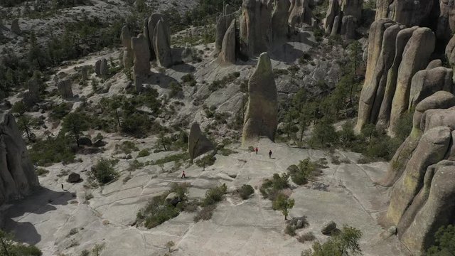 Aerial Drone view of Valle de los Monjes, Creel, Chihuahua, Mexico
