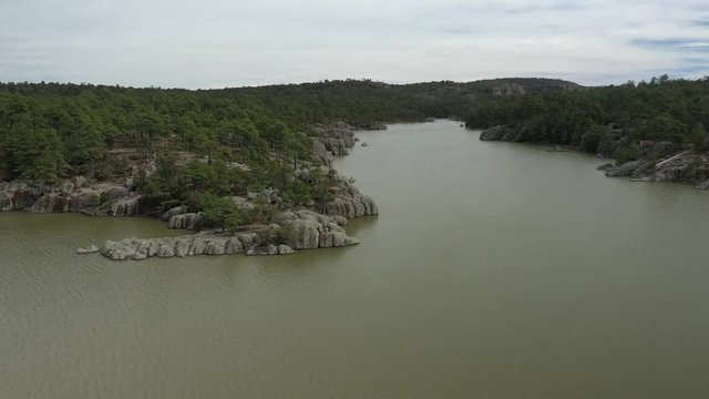 Aerial Drone view of Arareco Lake, Chihuahua, Mexico