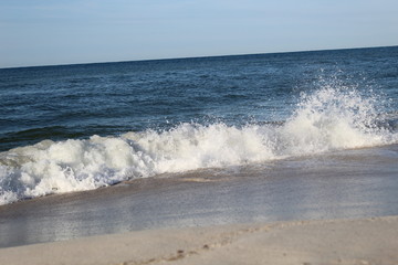 waves crashing on the beach