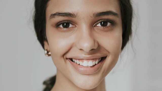 After Dental Treatment. Portrait Of Happy Girl.