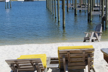 two chairs on the pier